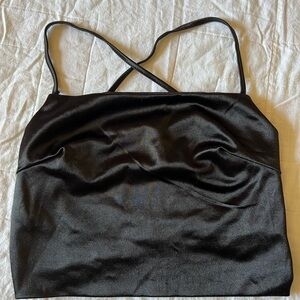 Elegant Black Strappy Women's Top